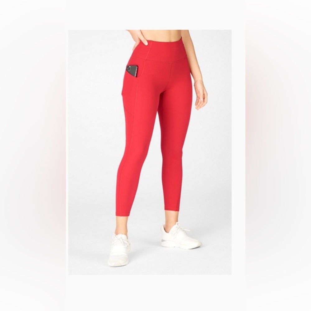 red fabletics leggings